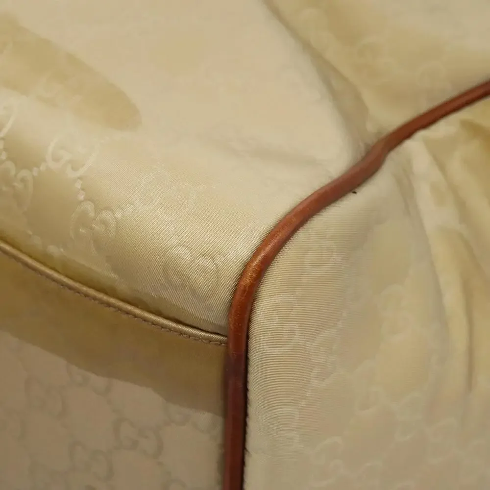 GUCCI GG Canvas Boston Bag Nylon Beige